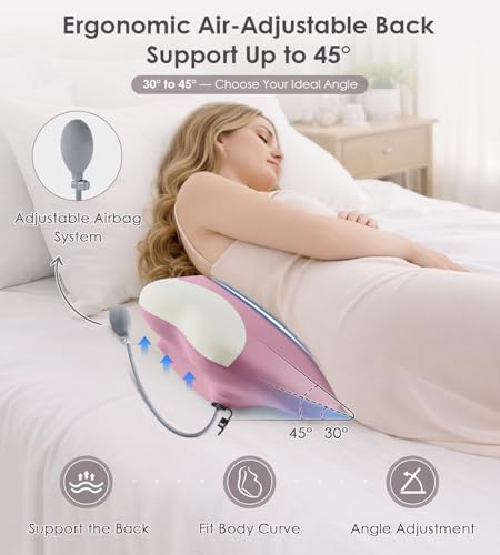 DONAMA Pillow for Sleeping Memory Foam Pregnancy Pillow for Side Sleepers - color: Pink White