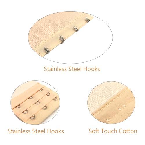 12 Pack Bra Extenders 2/3/4 Hook Cotton Elastic Strap Set 4 Colors - color: Regular