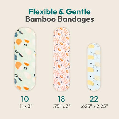 FEBU Shape Scapes Print Bamboo Fabric Bandages, 50 Count Strips - style: Strips – Shape Scapes (50 Count)