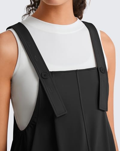 G4Free EverGoing Maternity Overall Dress Adjustable Straps Pregnancy Jumpsuits Dresses with Pockets Casual Work - color: Black, size: X-Small