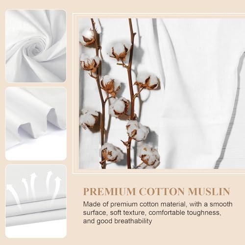 100% Cotton Muslin Fabric, 63 Inch X 10 Yards White Fabric by The Yard - color: Bleached, size: 10 Yards