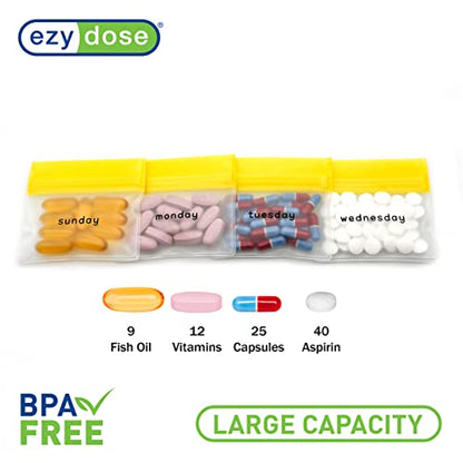 Ezy Dose Reusable 7-Day Travel Pill Pouch Set, Multi-Color - size: 14 Count (7-Day AM/PM Set)