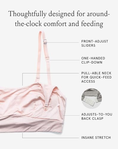 Bodily Everything Wireless Nursing & Maternity Bra with Clip Down Access - color: Himalaya, size: Medium