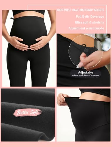 Women's Maternity Capri Leggings with Pockets Yoga Pants - size: Medium