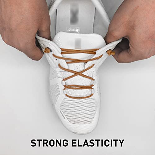 3 Pairs Elastic No Tie Shoe Laces, Stretch Bungee Laces - color: Navy+light Brown+deep Red