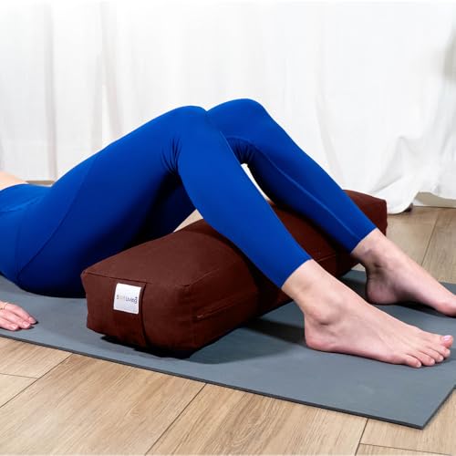 Sol Living Rectangular Yoga Bolster Meditation Pillow, Extra Firm Cotton - color: Brown, size: Rectangular 26" x 8" x 5"