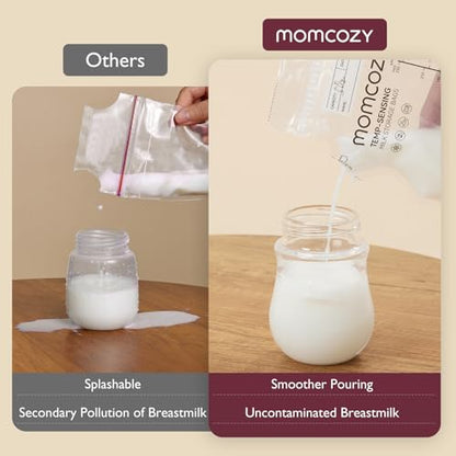 Momcozy 8oz Breastmilk Storage Bags,Temp-Sensing & Pour Spout,200 Count - size: 200PCS
