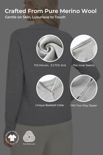 Cardigan Sweaters for Women - Baseball Collar Winter Sweater Jacket - color: Butterfly Gray, size: Medium