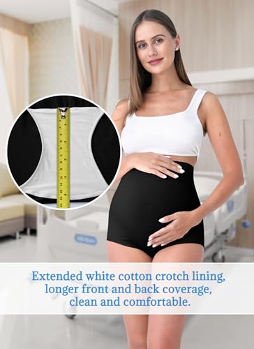 Rnxrbb M-5XL Maternity Underwear Seamless Plus Size Over Bump Panties Cloth - color: 2black+2gray, size: 5X-Large