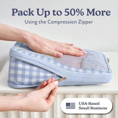 Vandel Space-Saving Compression Packing Cubes for Women 6-Pack Compressible - color: White, size: 6 Pack (Compression)