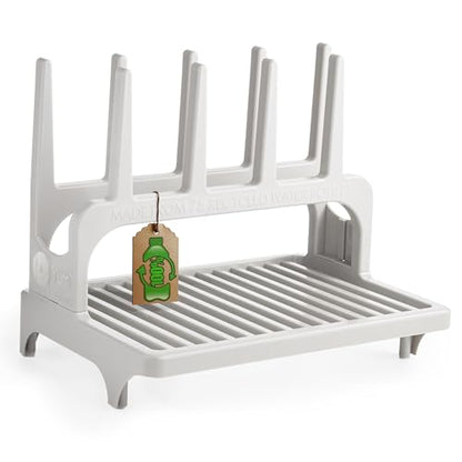 PopYum Gray Space Saving Drying Rack from 100% Recycled Bottles - color: Gray