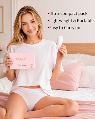 DOLAATEX Women's Disposable Underwear, 100% Cotton, White, 6pk - size: X-Large