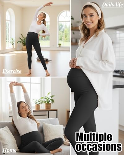 3 Pack Women's Maternity Lounge Pants - color: Black, size: Small
