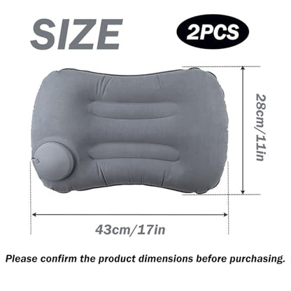 2 Pack Inflatable Camping Pillow, Ultralight Travel Air Pillows (Grey) - color: 2 X Grey