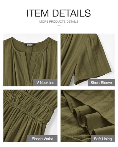 BTFBM Womens Summer 2026 Casual Maxi Dresses - color: Army Green, size: Small