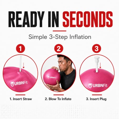 URBNFit Pilates Ball — 9 Inch Small Exercise Ball - color: Pink