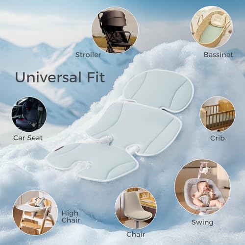Momcozy Universal Stroller Cooling Pad, Detachable 2-Piece Cushion - color: Blue, size: Cooling Pad