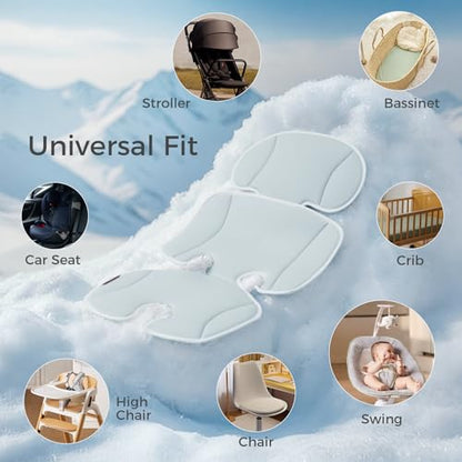 Momcozy Universal Stroller Cooling Pad, Detachable 2-Piece Cushion - color: Blue, size: Cooling Pad