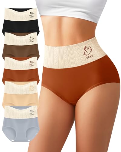 Women's Cotton Underwear High Waisted Tummy Control Panties 5 Pack - color: Multicolor C, size: Medium