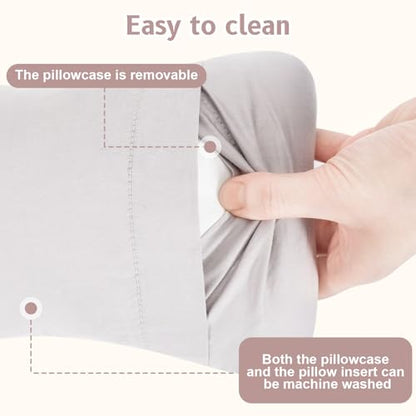 vocheer Small Pillow with Removable Cover, 11"x 7" Tiny Travel Pillow 2PCS - color: Dove-2pc