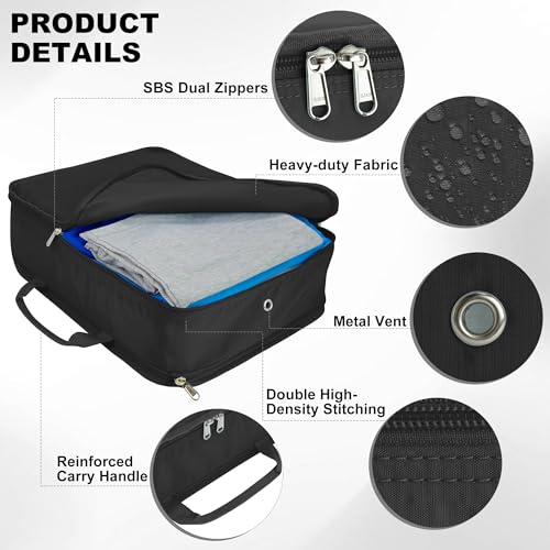 Compression Packing Cubes Travel Packing Suitcase Organizer Bags, Black - color: Black, size: Large