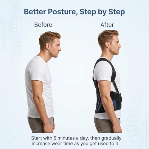 Back Brace Posture Corrector for Men, Adjustable Back Support Brace - size: XS/S(Waist:24''-32'')