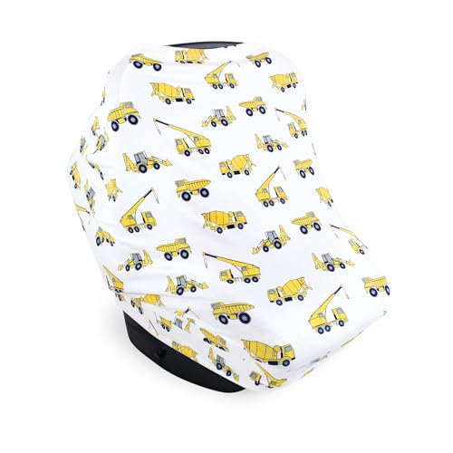 Hudson Baby Unisex Baby Multi-use Car Seat Canopy, Construction, One Size - color: Construction