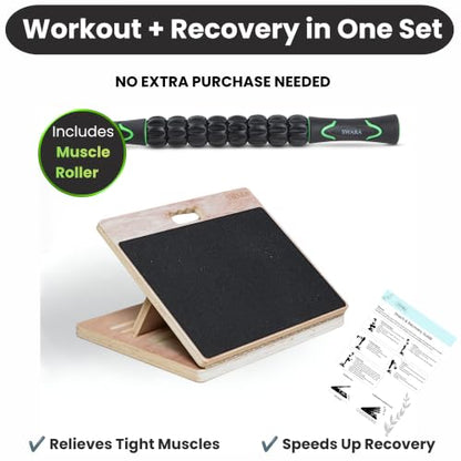 Swara 17″ Wide Ankle Board for Calf Stretching & Squats, 400 lbs Capacity - size: 14x17 Inch