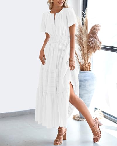 BTFBM Womens Summer 2026 Casual Maxi Dresses - color: White, size: Small