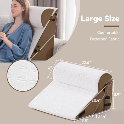 Negwoo 3PCS Wedge Pillow Set for After Surgery,Bed Wedge Pillow, Brown - color: Brown, size: 3 PCS-Standard