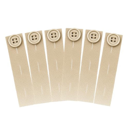 Mandala Crafts Beige Elastic Waist Button Extender for Pants Waistband - color: Beige, size: Stretchy 3.5 Inches
