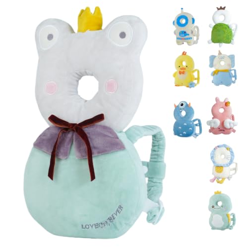 Baby Head Protector Backpack - Soft & Lightweight Fall Cushion Backpack for Toddlers Walking and Crawling (Green Frog) - color: Green Frog