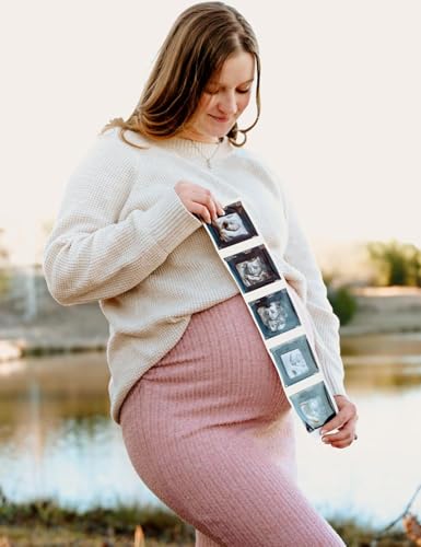 LAHILO Long Sleeve Knit Ribbed Maternity Sweater Dress for Fall Winter - color: Pink, size: Small