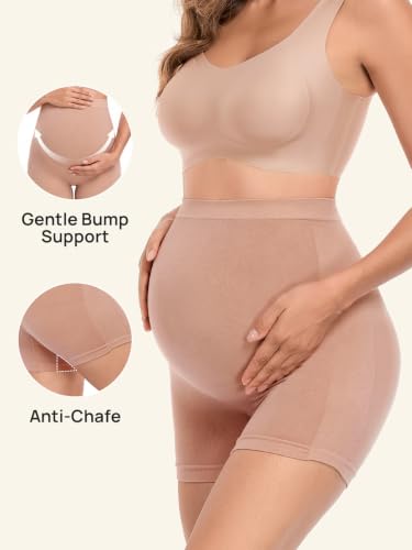 Summer Mae Maternity Shapewear Viscose Made from Bamboo Seamless for Dress - color: Blush Nude, size: Medium