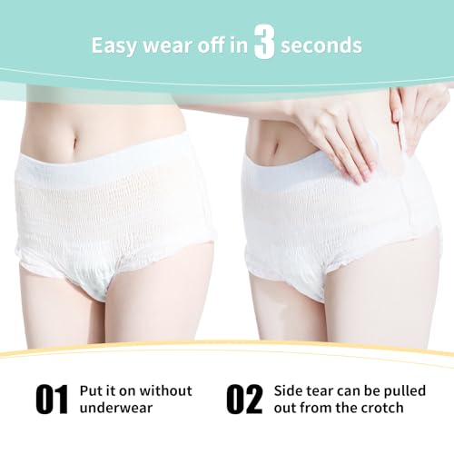 Disposable Period Underwear Overnight Leakproof, Unscented S/M, 6CT - size: Small/Medium, style: Pack of 1