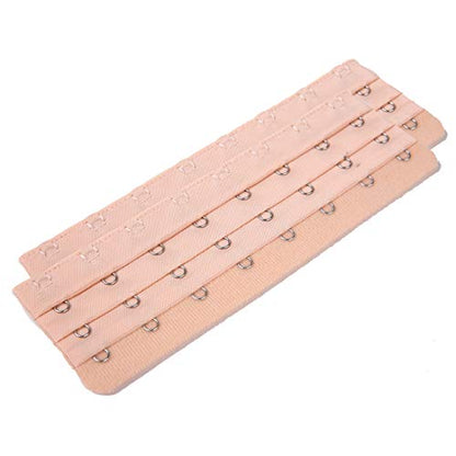 Bra Extender Ladies Bra Strap Extension 8 Hook 3 Rows Buckle Adjustable 2pcs - color: Dark Beige, size: 8 Hooks