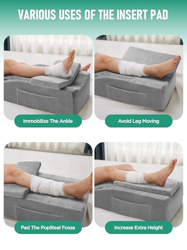 Knee Pillow for Knee Replacement Surgery, Memory Foam Knee Leg Elevation Pillow for After Surgery Recovery, Leg Pillow Surgery Recovery Equipment for Sciatica Lower Back Hip Ankles - size: 29"x13''x9.5''