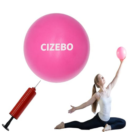 CIZEBO 6" or 8" Pilates Ball, Small Exercise Ball with Air Pump - color: Pink, size: 8 inch