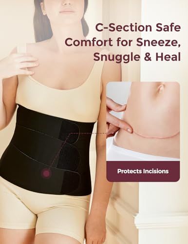 Momcozy Ergowrap Postpartum Belly Band, 3D Lifting & Ergonomic Back Support - color: Black, size: X-Large