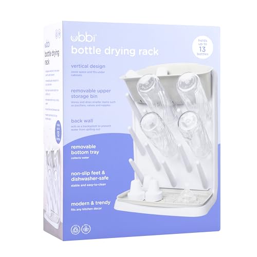 Ubbi Vertical Baby Bottle Drying Rack, Space Saving Countertop Bottle Dryer - size: One Size