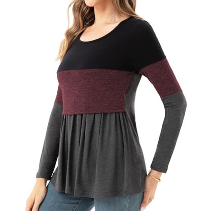 Bearsland Women’s Scoop Neck Nursing Top - color: Barn Red, size: Small