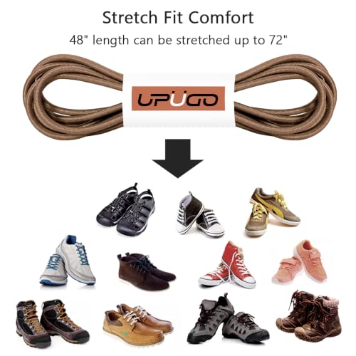 UpUGo Elastic Shoe Laces, No Tie Shoe Laces for All Ages, One Size Fit All - color: Plain Coyote Brown, size: 1 pair