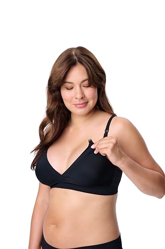Motherhood Maternity Womens Seamless Wrap Triangle Nursing Bra - color: Black, size: X-Large