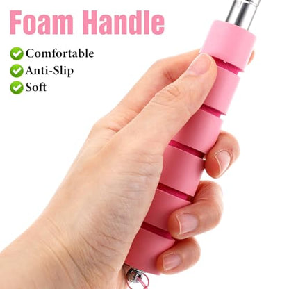 Ymapinc 2 Pack Shoe Horn Long Handle, Metal Telescopic Foldable Shoehorn - color: Black + Pink