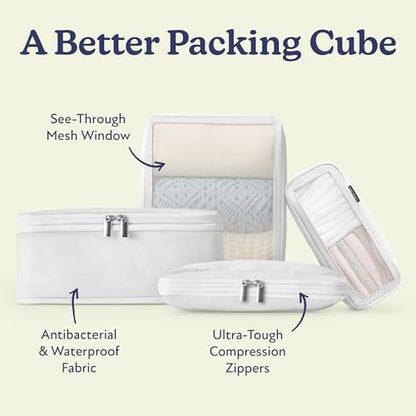 Vandel Space-Saving Compression Packing Cubes for Women 4-Pack Compressible - color: 8. White, size: 4 Pack (Compression)