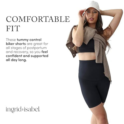 Ingrid & Isabel Postpartum Bike Shorts - Compression Shorts for Women - Great for Tummy Control and Postpartum Support - size: X-Large