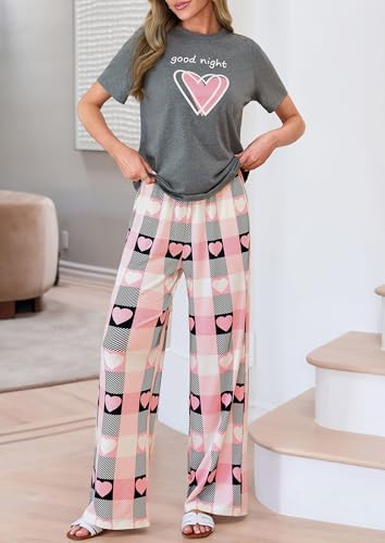 PRETTYGARDEN Pajamas for Women 2 Piece Lounge Set - color: Dusty Pink, size: X-Large
