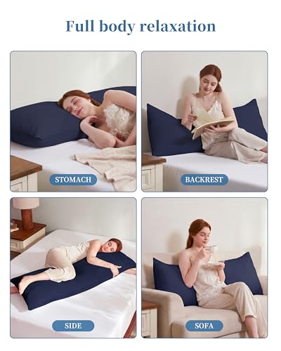 YZ HOME Full Body Pillow Insert -Large Long Bed Pillow for Side Sleeper - color: Navy