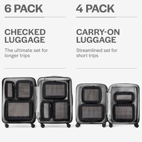 Aerotrunk Compression Packing Cubes for Travel, 6-Pack, Black - color: Black, size: 6-Pack