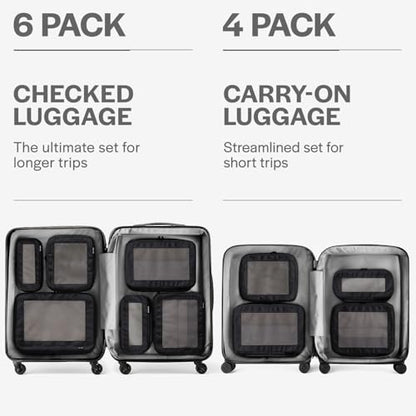 Aerotrunk Compression Packing Cubes for Travel, 4-Pack, Black - color: Black, size: 4-Pack